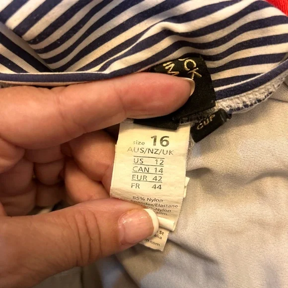 NipTuck Striped navy white Swimsuit size 12 - Picture 6 of 6